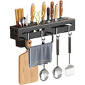 Black knife holder with rod 30cm
