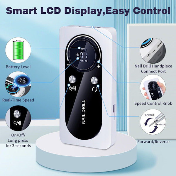 Lime à ongles électrique portable rechargeable, 45 000 tr/min, rapide et efficace, violette