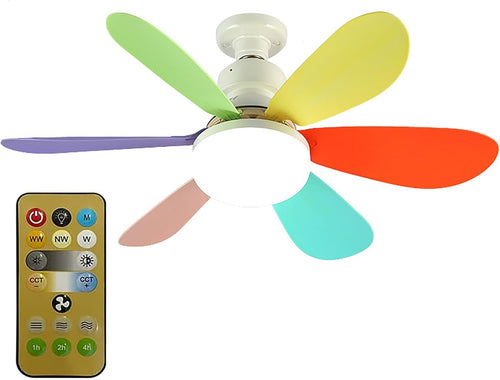 40W smart fläktlampa, 3 färgtemperaturer, 3 hastigheter, ideal för sovrum, barnrum och vardagsrum