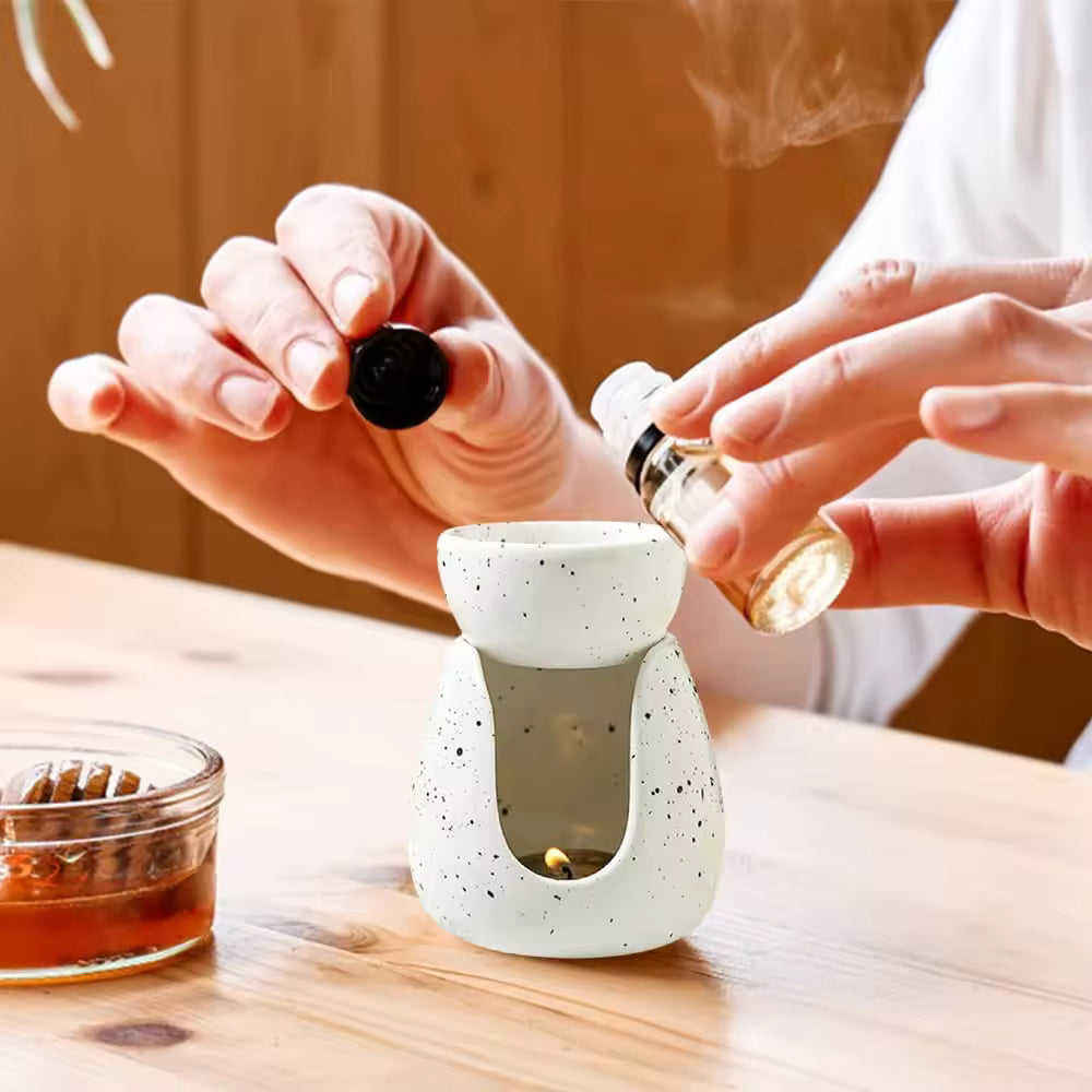 Essential Oil Burner, Essence Diffuser, Ceramic Essential Oil Diffuser, Candle Holder for Halloween, Christmas, Birthdays