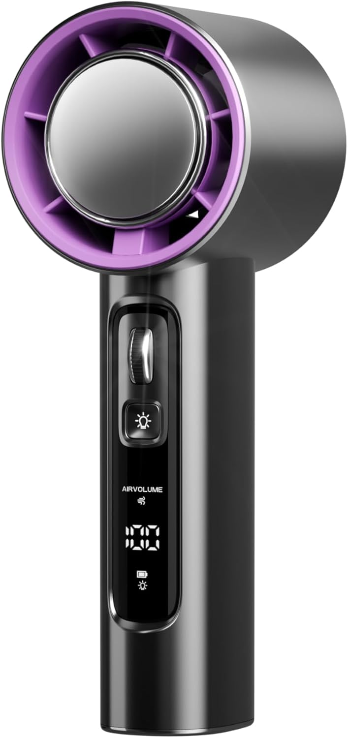 Håndholdt blæser, USB genopladelig transportabel blæser, lille lommeblæser, 100 justerbare hastigheder, aromaterapipiller kan placeres i blæseren.