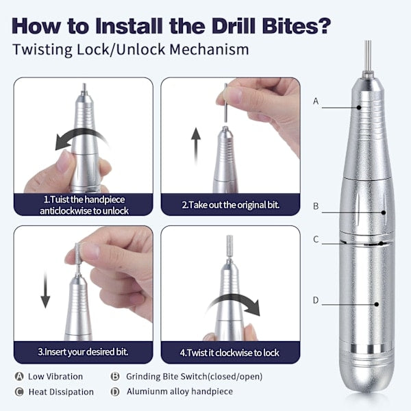 Lime à ongles électrique portable rechargeable, 45 000 tr/min, rapide et efficace, violette