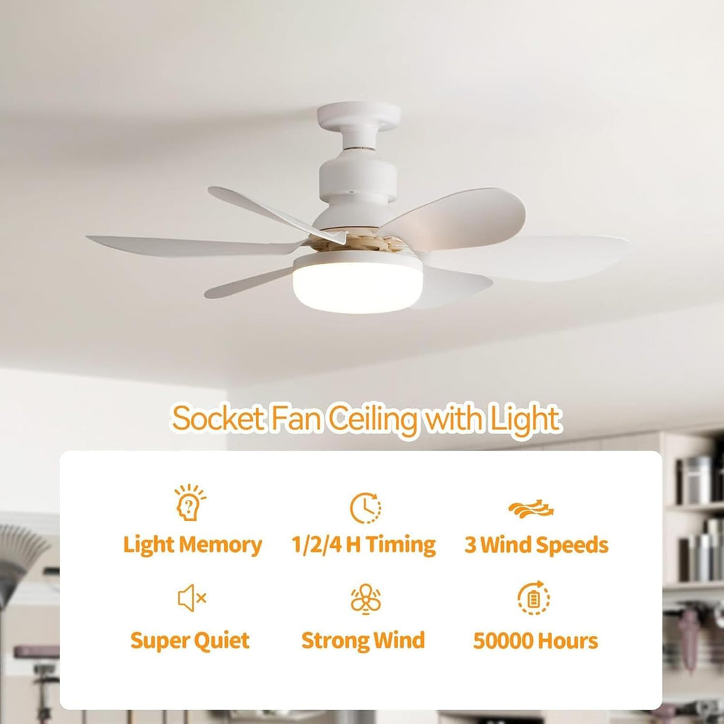 40W Smart Fan Light, 3 Color Temperatures, 3 Speeds, Ideal for Bedroom, Children's Room, Living Room
