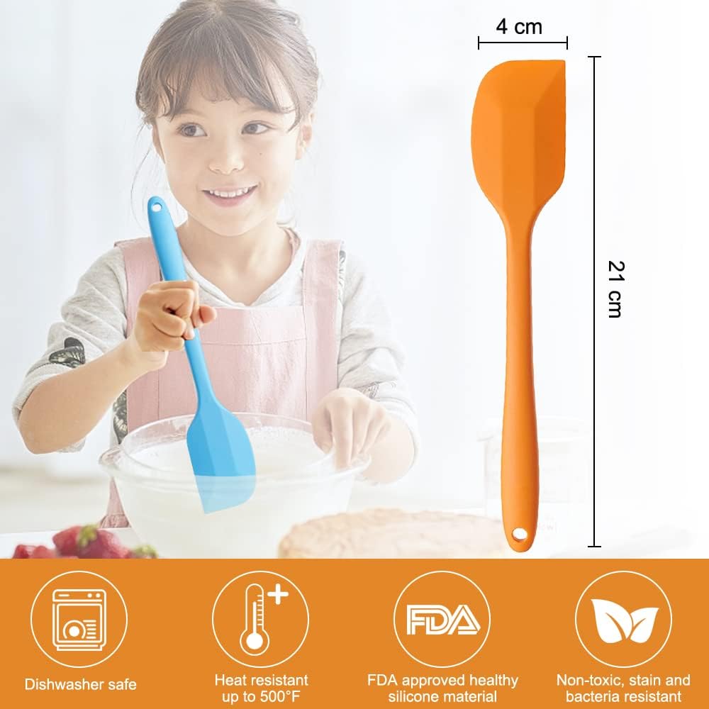 5 dele silikone køkkenspatler, silikone køkkenspatler med metalkerne, 260℃ non-stick varmebestandig køkkenspatel, silikone køkkenspatel til madlavning og bagning