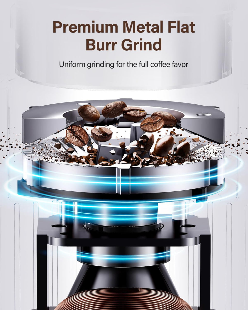 Grind Sizes Coffee Bean Grinder for Home Use (16.3 x 12 x 24.7 cm)
