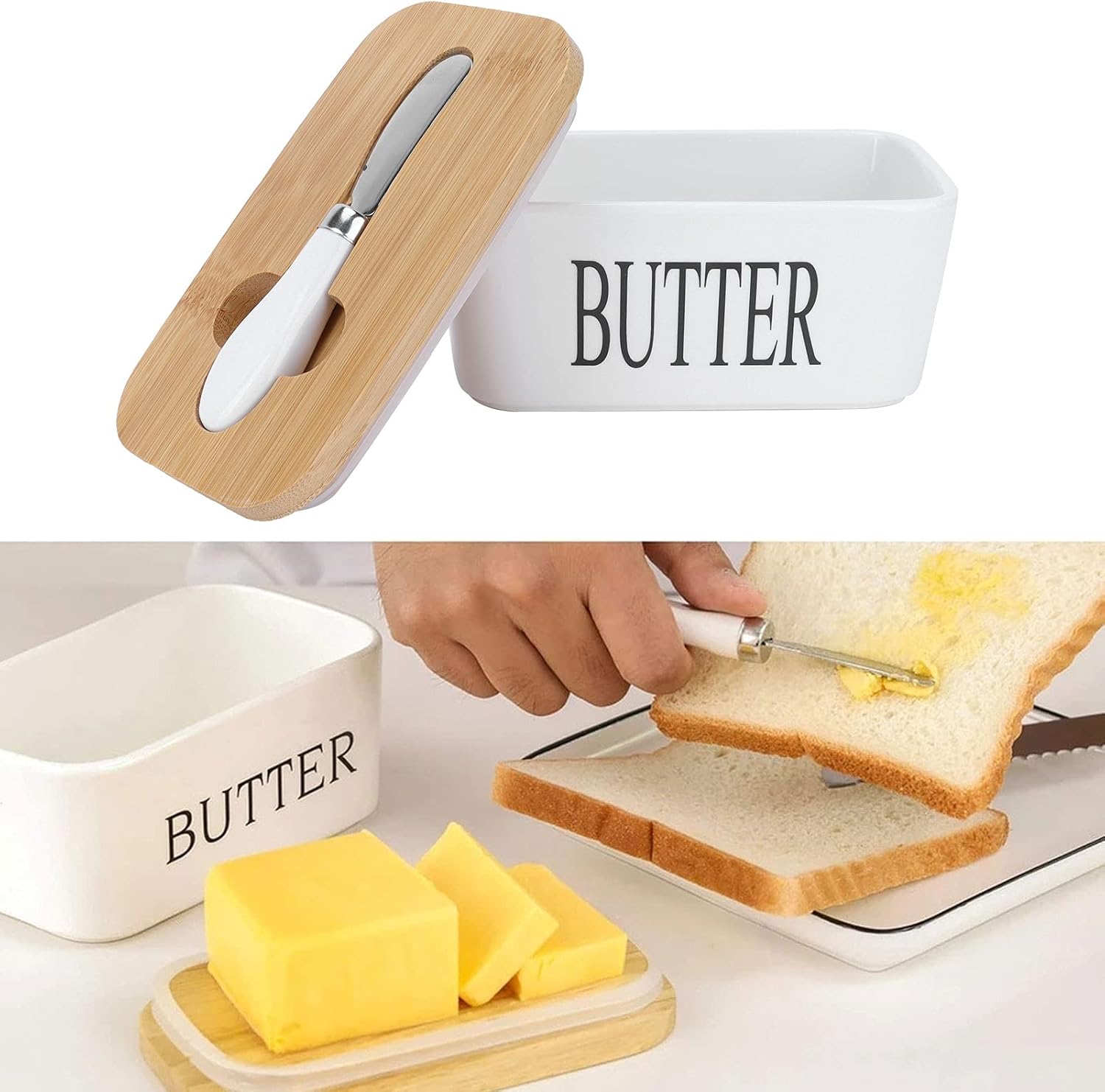 Smørbeholder med trælåg