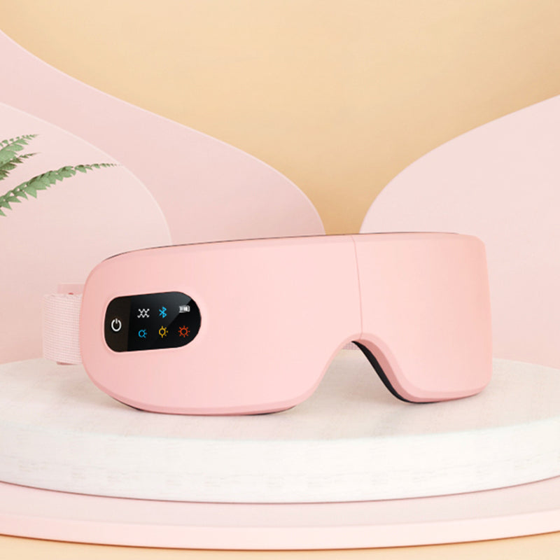 Masseur oculaire chauffant avec musique Bluetooth et massage par vibrations, appareil pliable pour soulager la fatigue oculaire, la sécheresse oculaire et améliorer le sommeil – Cadeau de fête des mères