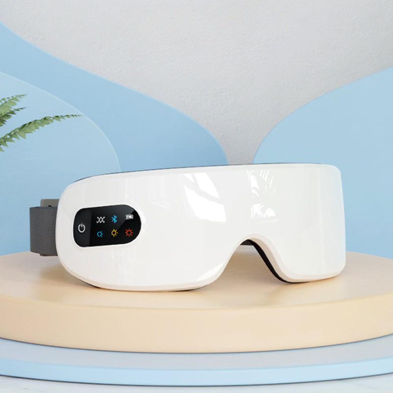 Masseur oculaire chauffant avec musique Bluetooth et massage par vibrations, appareil pliable pour soulager la fatigue oculaire, la sécheresse oculaire et améliorer le sommeil – Cadeau de fête des mères