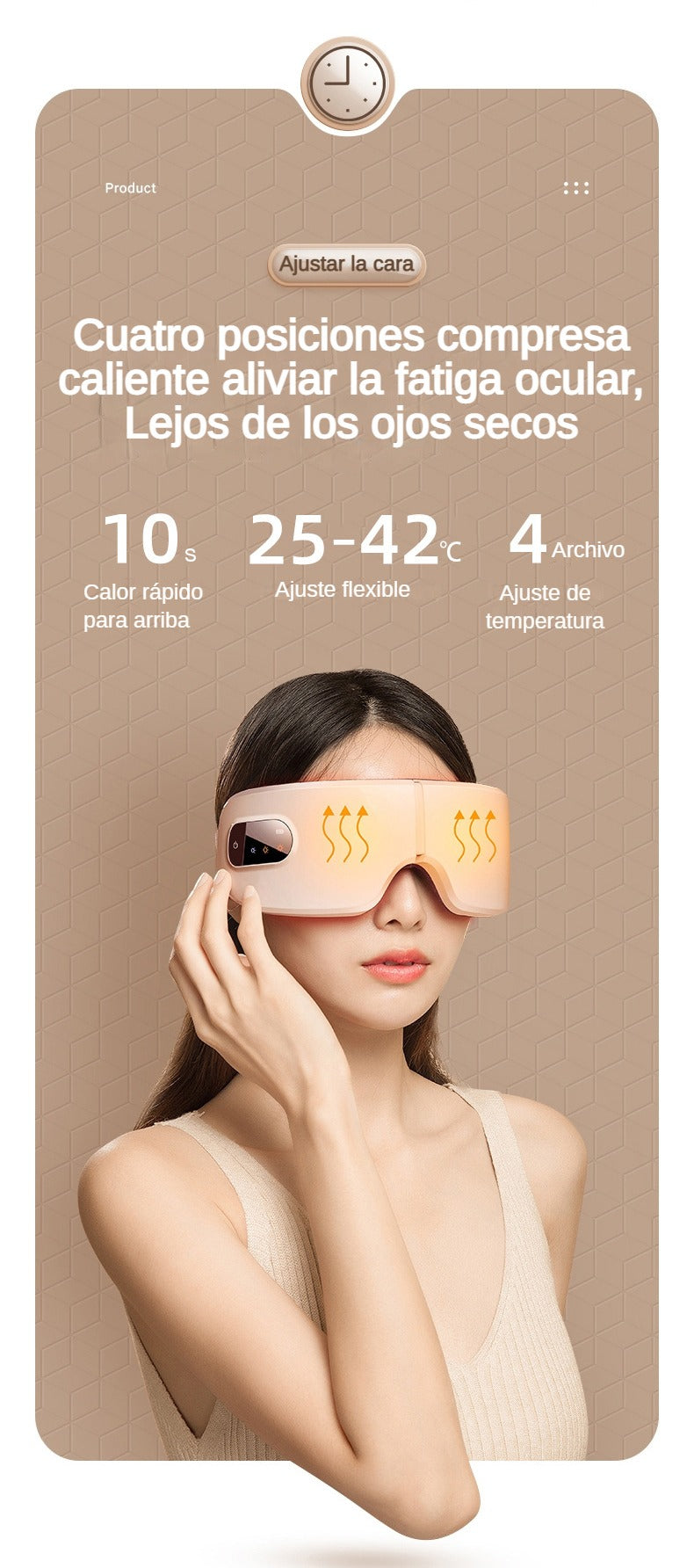 Masseur oculaire chauffant avec musique Bluetooth et massage par vibrations, appareil pliable pour soulager la fatigue oculaire, la sécheresse oculaire et améliorer le sommeil – Cadeau de fête des mères