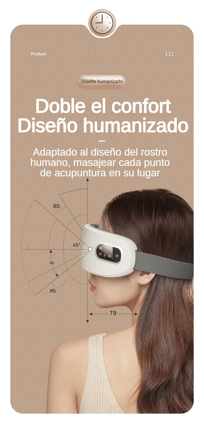 Masseur oculaire chauffant avec musique Bluetooth et massage par vibrations, appareil pliable pour soulager la fatigue oculaire, la sécheresse oculaire et améliorer le sommeil – Cadeau de fête des mères