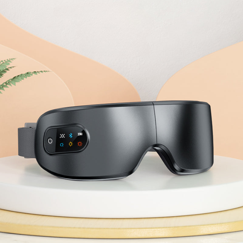 Masseur oculaire chauffant avec musique Bluetooth et massage par vibrations, appareil pliable pour soulager la fatigue oculaire, la sécheresse oculaire et améliorer le sommeil – Cadeau de fête des mères