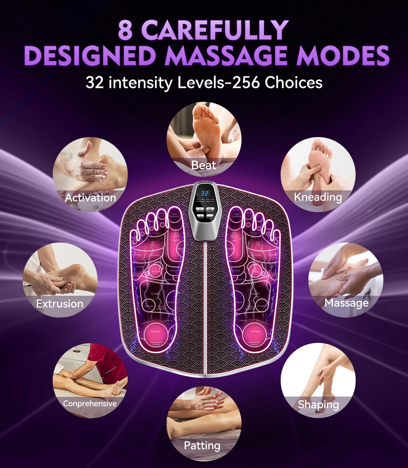 Masseur de pieds amélioré pour la douleur et la circulation – Masseur de pieds EMS