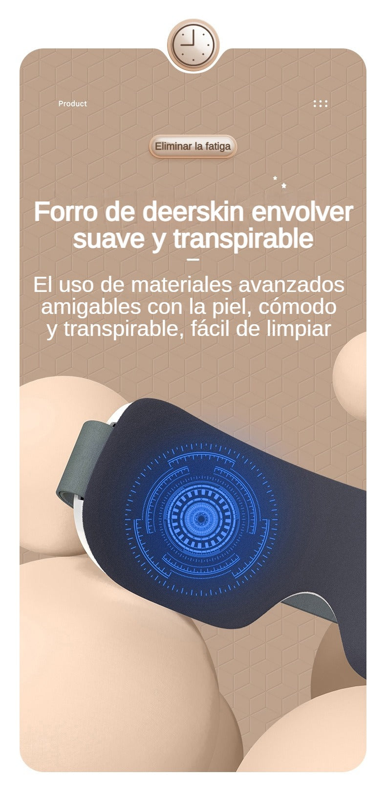 Masseur oculaire chauffant avec musique Bluetooth et massage par vibrations, appareil pliable pour soulager la fatigue oculaire, la sécheresse oculaire et améliorer le sommeil – Cadeau de fête des mères