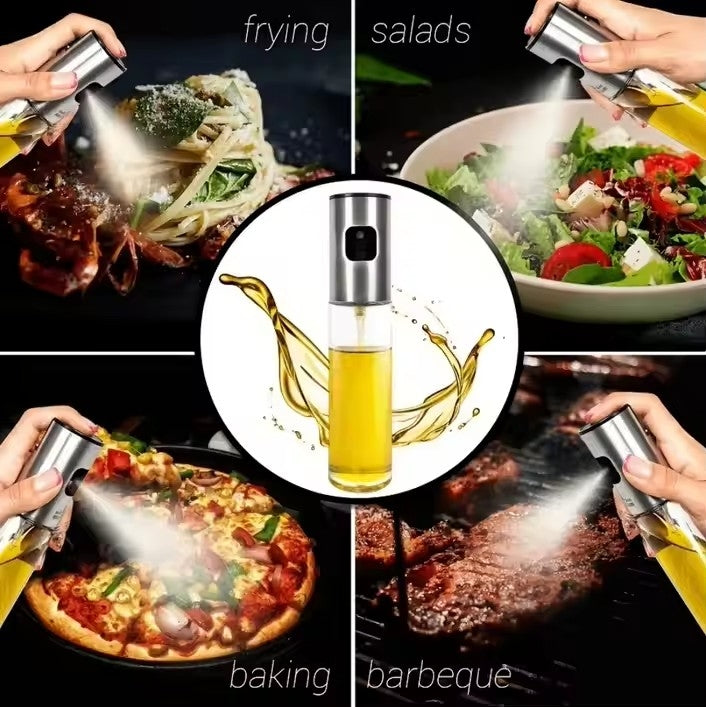 Olie- og Eddikesprayflaske – 100 ml Sølv