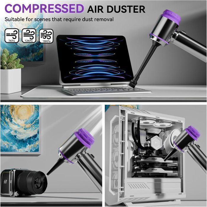 Handheld Vacuum Cleaner 16000Pa – Powerful Cordless Car Vacuum, 3 Speeds, 80,000 RPM – For PC, Home, Car, Office, and Sofa