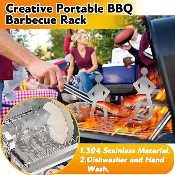 Set de utensilios de barbacoa divertidos 3 piezas – Tenedores para maíz, accesorios para picnic al aire libre y camping BBQ