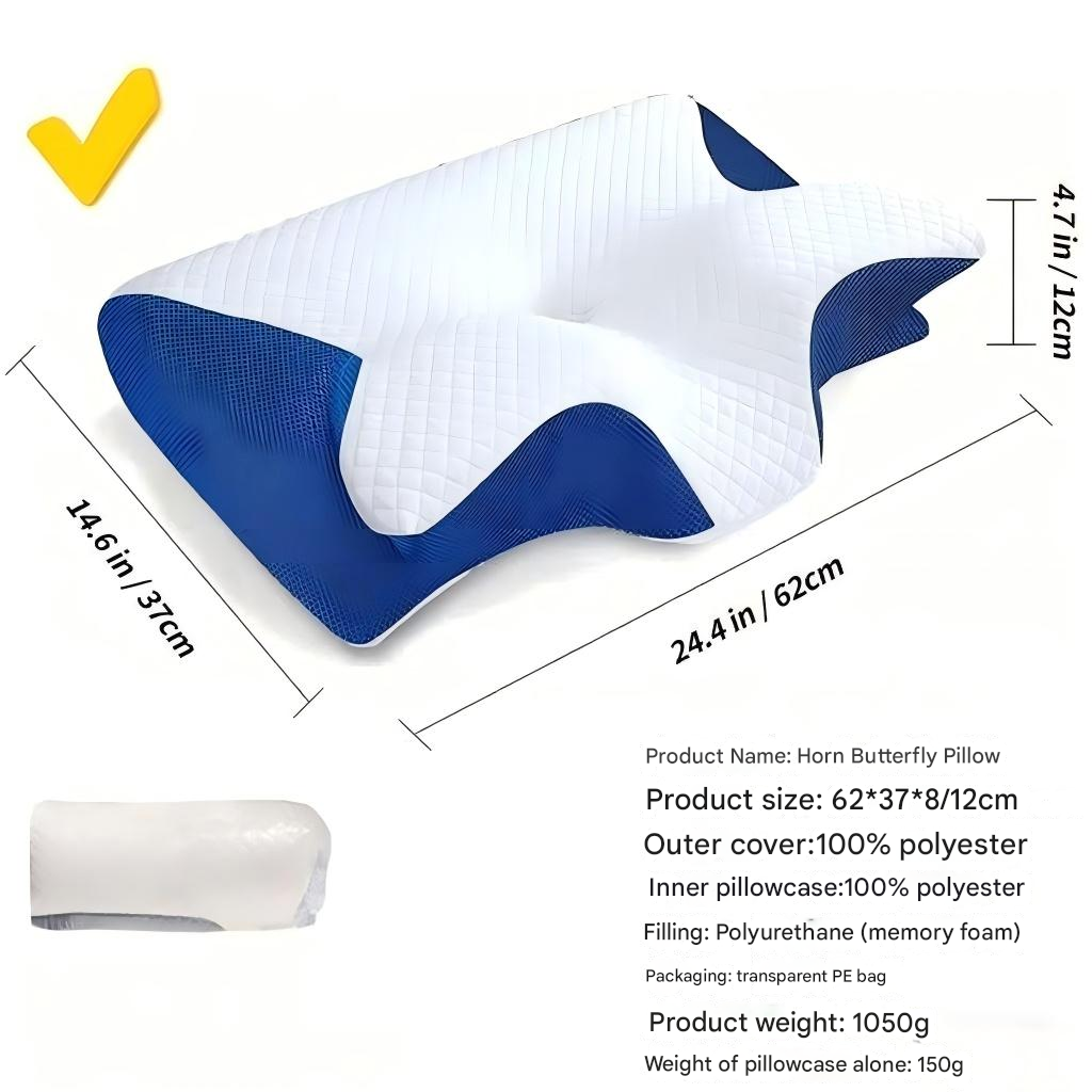 Oreiller cervical viscoélastique, oreiller orthopédique ergonomique 2 en 1 contre les douleurs au cou, oreiller à support contourné, 1 pièce gris clair