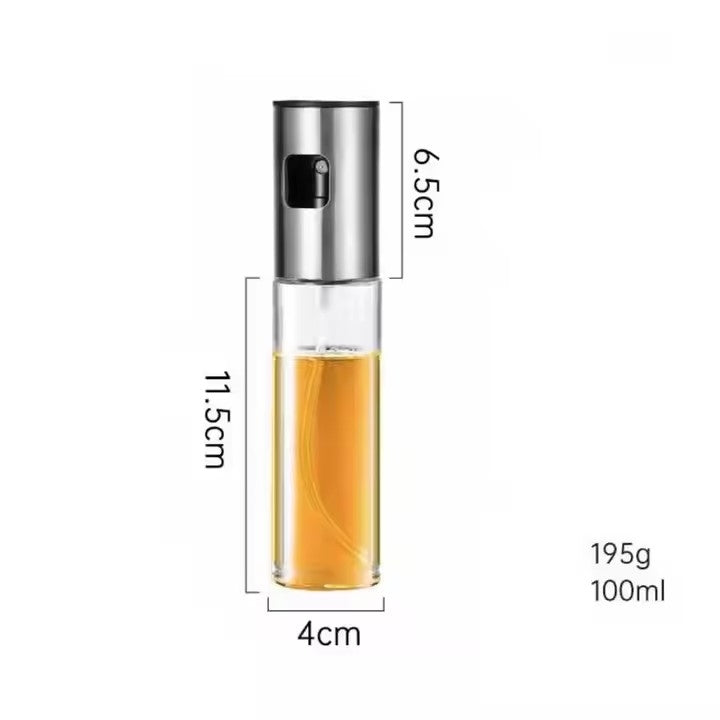 Olie- og Eddikesprayflaske – 100 ml Sølv