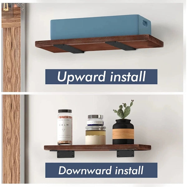 6-Pack Black Metal L-Brackets – 15 cm Heavy Duty Floating Shelf Supports