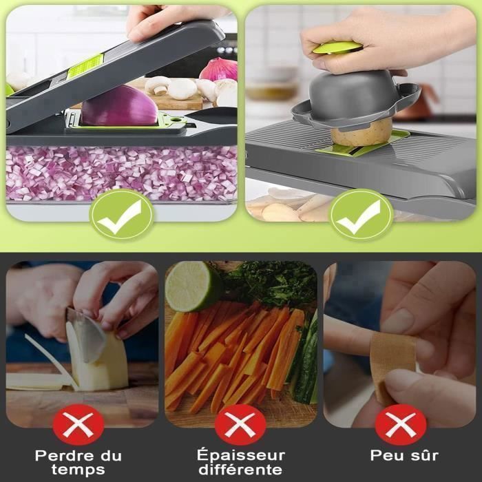 Kitchen 15 in 1 Multifunction Vegetable Cutter with 8 Stainless Steel Blade Separator Filter for Onions Carrot Apple