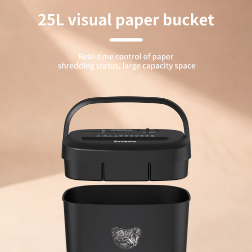 Déchiqueteuse à coupe croisée 12 feuilles, 6,4 gallons, ultra-silencieuse, haute sécurité P-4, broie papier/CD/carte bancaire pour maison et bureau