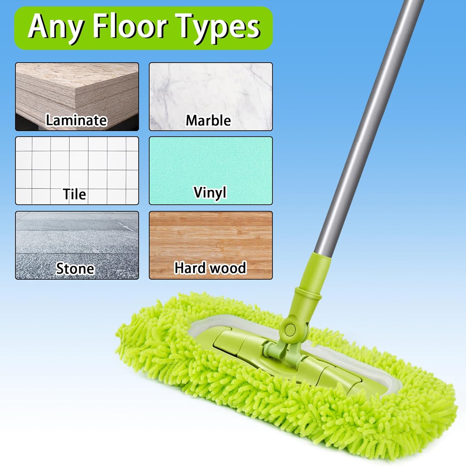 Reusable Microfiber Mop Pads for Wet Mops, Compatible with Swiffer Sweeper Mop, Replacement Mops for Hard Wood Floor Cleaning