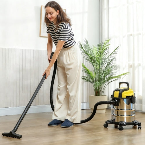 Wet & dry vacuum cleaner, rollable, 3-stage filtration system, 20 L dust tank