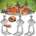 Set de utensilios de barbacoa divertidos 3 piezas – Tenedores para maíz, accesorios para picnic al aire libre y camping BBQ