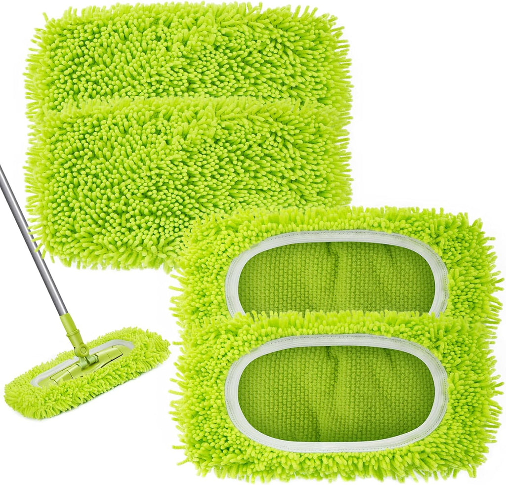 Paños de mop de microfibra reutilizables para mops húmedos, compatibles con mop Swiffer Sweeper, mops de repuesto para limpieza de suelos de madera dura