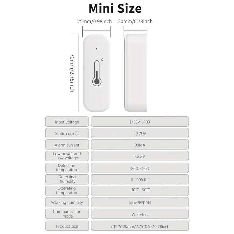Wireless thermometer and hygrometer 4-pack - Smart WiFi temperature and humidity meter with app, notifications & remote monitoring White