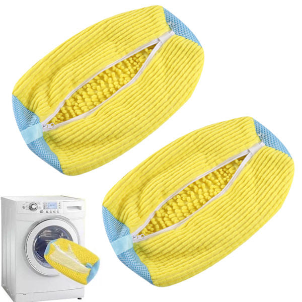2 Pcs Washing Machine Shoe Bags – Reusable Cleaning Net Bags for Sneakers, Yellow