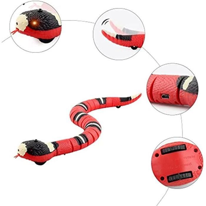 Juguete de serpiente con detección inteligente recargable por USB, cola giratoria, para niños y mascotas