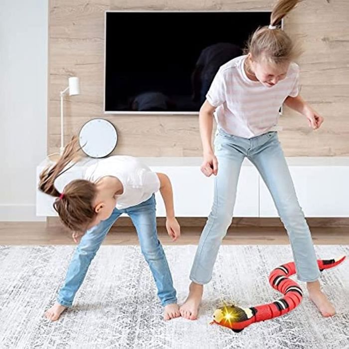 Juguete de serpiente con detección inteligente recargable por USB, cola giratoria, para niños y mascotas