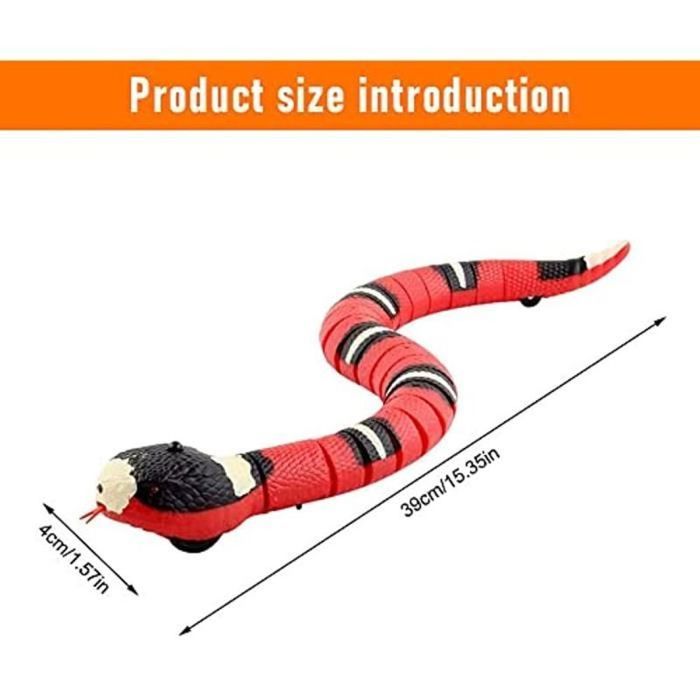 Juguete de serpiente con detección inteligente recargable por USB, cola giratoria, para niños y mascotas