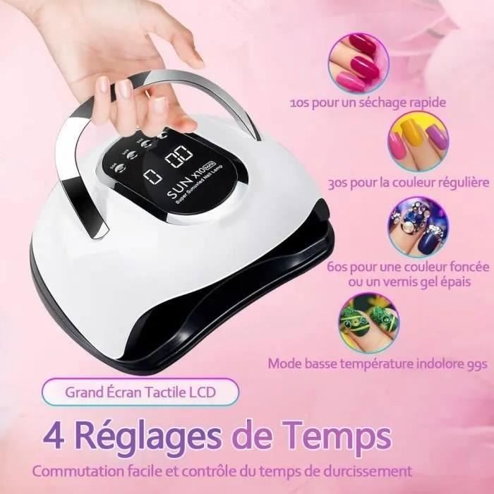 Lampe UV Sèche Ongles,280W LED Lampe à ongles Séchoir à Ongles Portable avec avec 66 Perles de Lampe,4 Minuteries 10/30/60/99S
