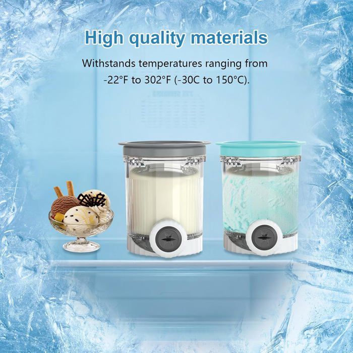 4-pak Ninja Creami Pint-beholdere og låg – kompatible med NC700 NC701, BPA-fri erstatnings-isbeholdere