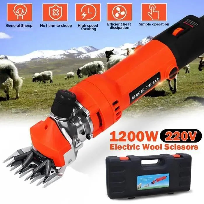 1200W Electric Sheep, Goat, and Alpaca Shears – 13-Blade Kit + Accessories