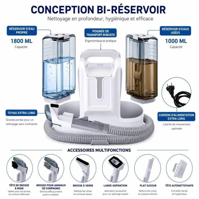 Aspiradora para líquidos - K15-AC - 1,8 L - 450 W - 6 cabezales de succión