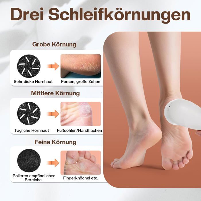Elektrisk fodfil – IPX7 vandtæt – Professionel pedicure – genopladelig
