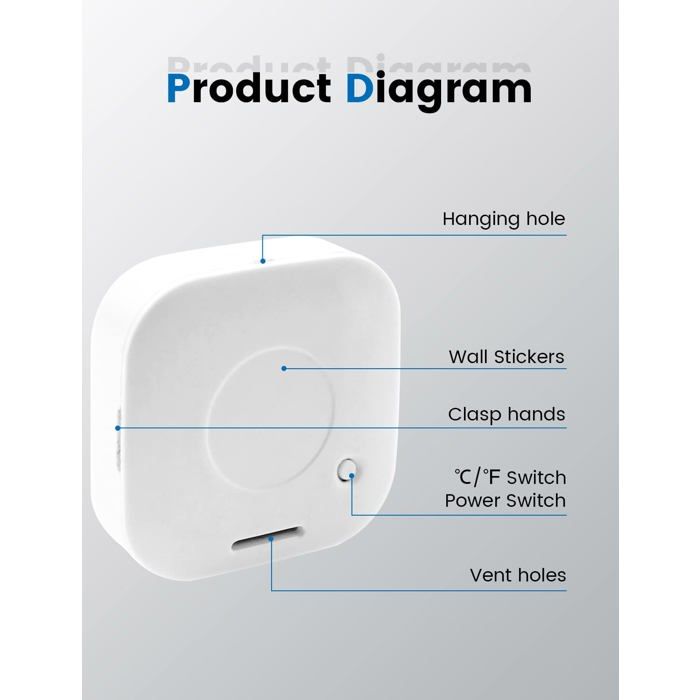 Mini digitalt indendørstermometer med højpræcisionshygrometer
