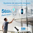 Robot lave-vitre avec détection intelligente des bords, nettoyeur de vitres automatique 5600 Pa avec 3 modes et télécommande