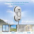 Robot lave-vitre avec détection intelligente des bords, nettoyeur de vitres automatique 5600 Pa avec 3 modes et télécommande