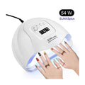 54W UV/LED Nagellampe med 10s/30s/60s/99s Timer Hvid
