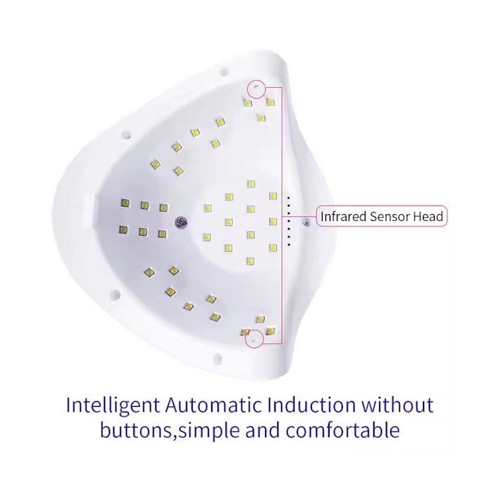 54W UV/LED Nagellampe med 10s/30s/60s/99s Timer Hvid
