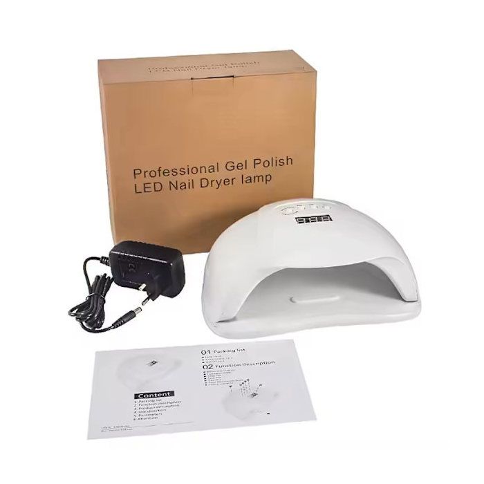 54W UV/LED Nagellampe med 10s/30s/60s/99s Timer Hvid

