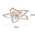 6-Speed Silent LED Ceiling Fan with Dimmable 3-Color Lighting – White